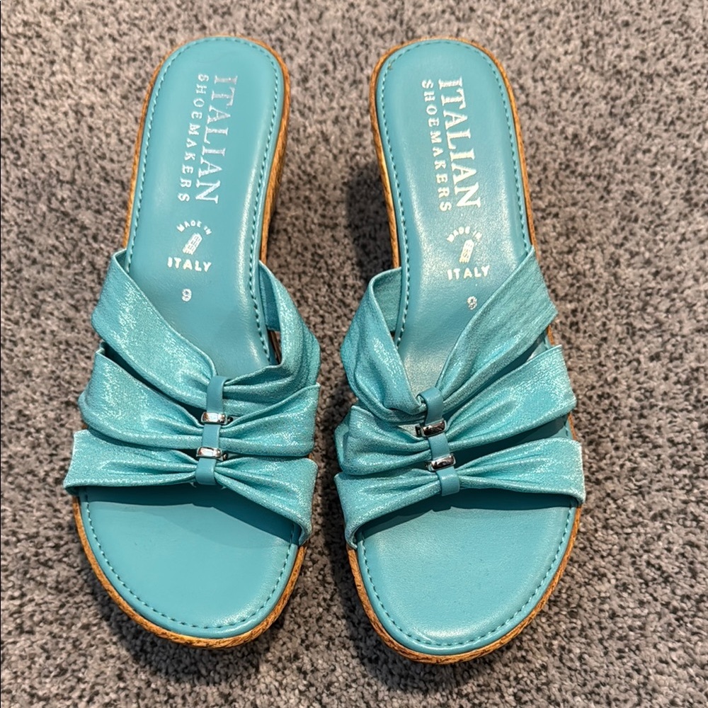 Italian Shoemakers Women's Blue Sandals Size 9 but fit more like an 8